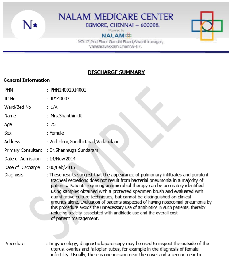 Nalam Discharge Summary